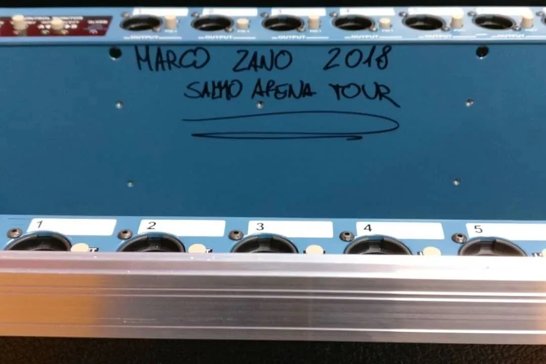 Rack case lid signed Marco Zano 2018 Salmo Arena Tour